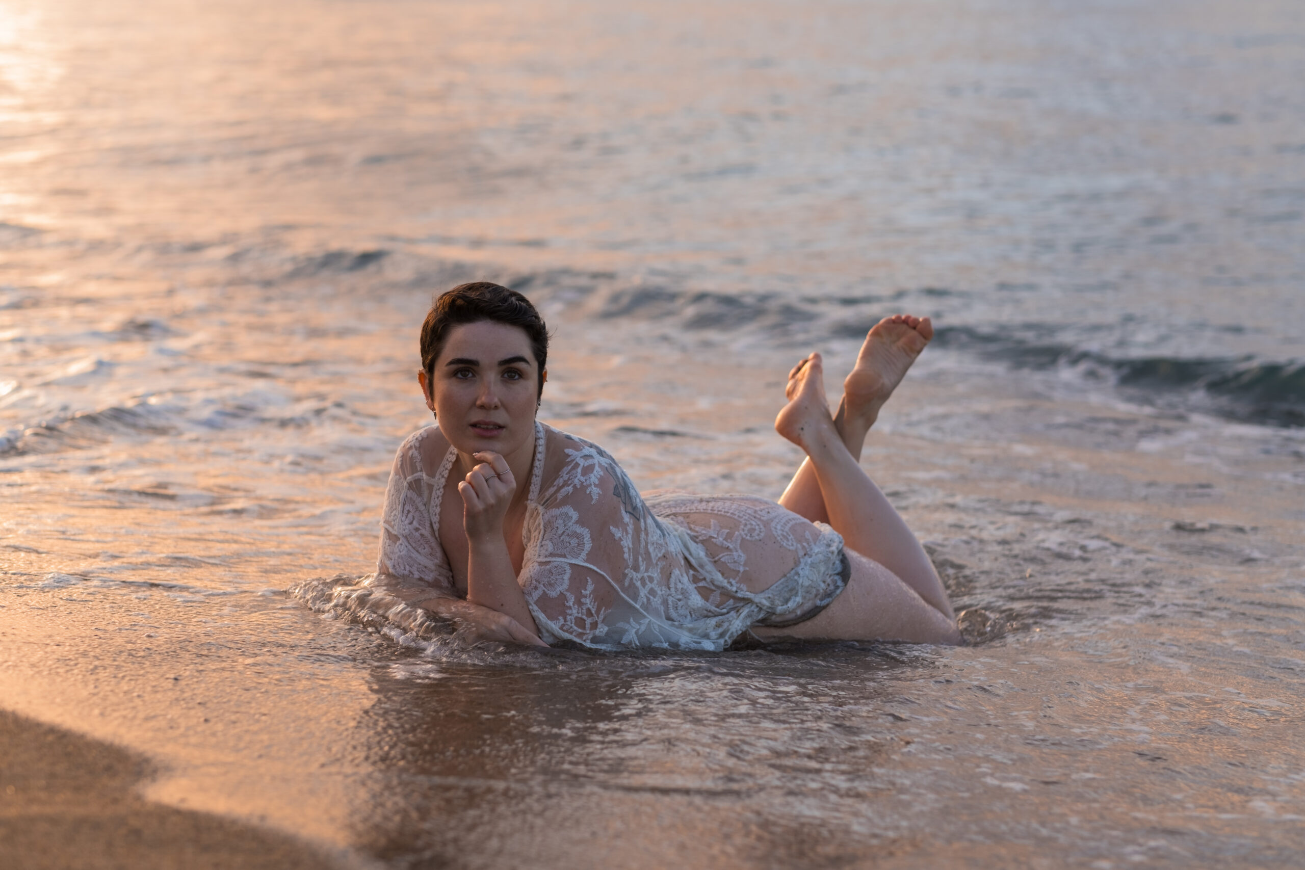 Nude photoshoot on the beach. Conscious photography workshop 