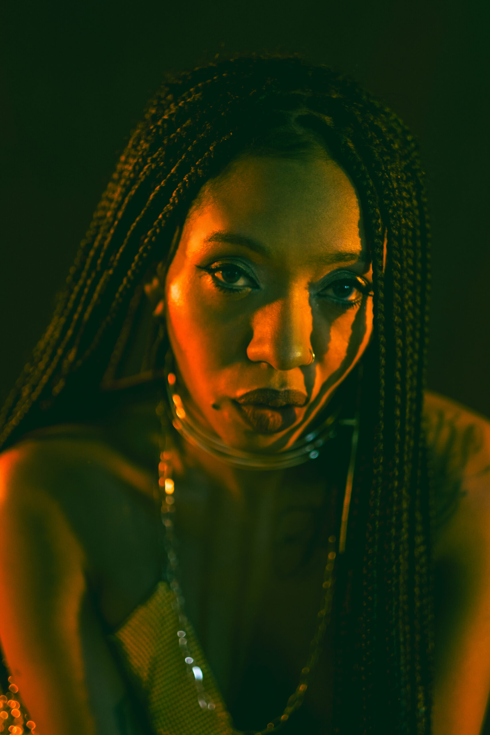 Studio photo session with artificial light