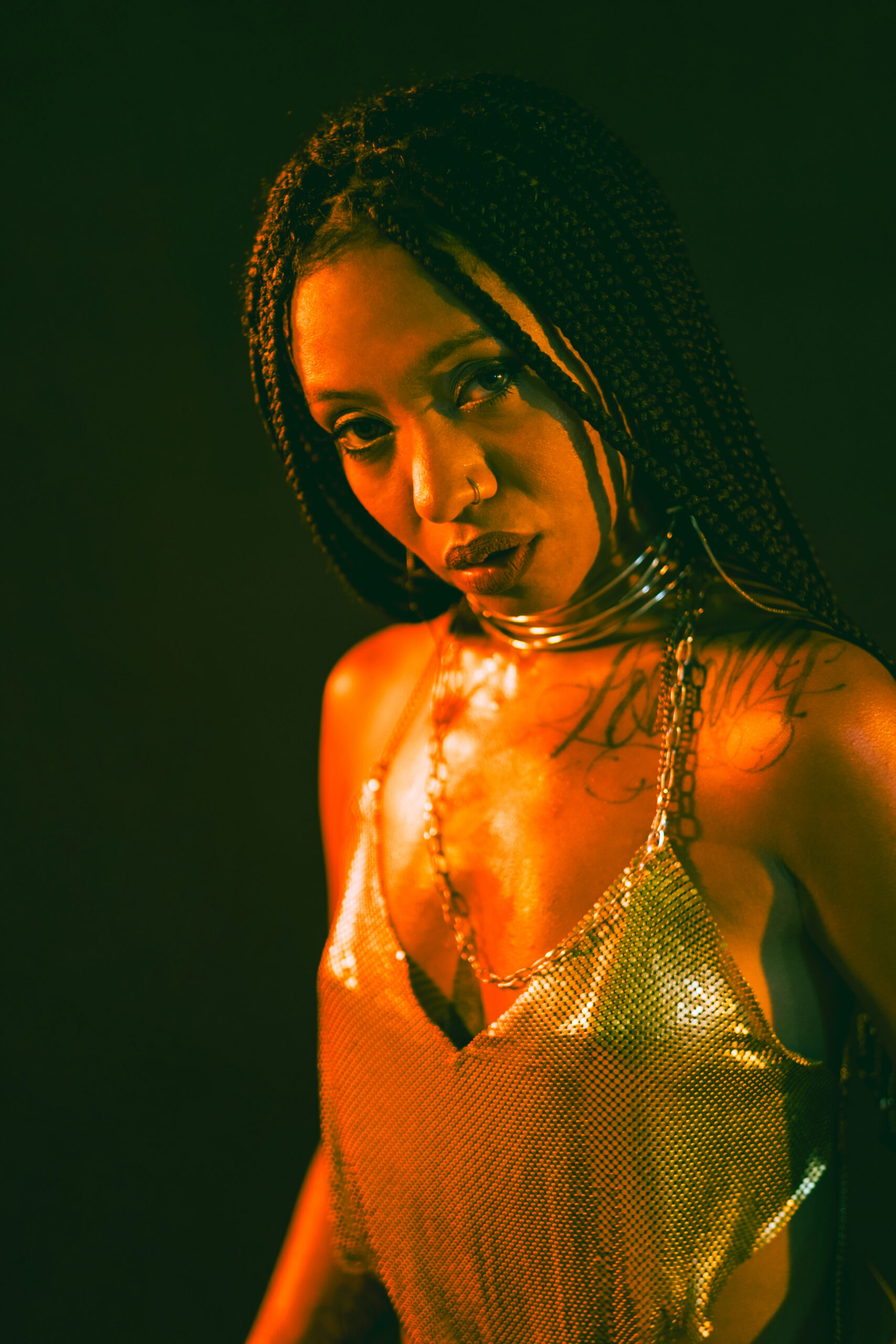 Studio photo session with artificial light