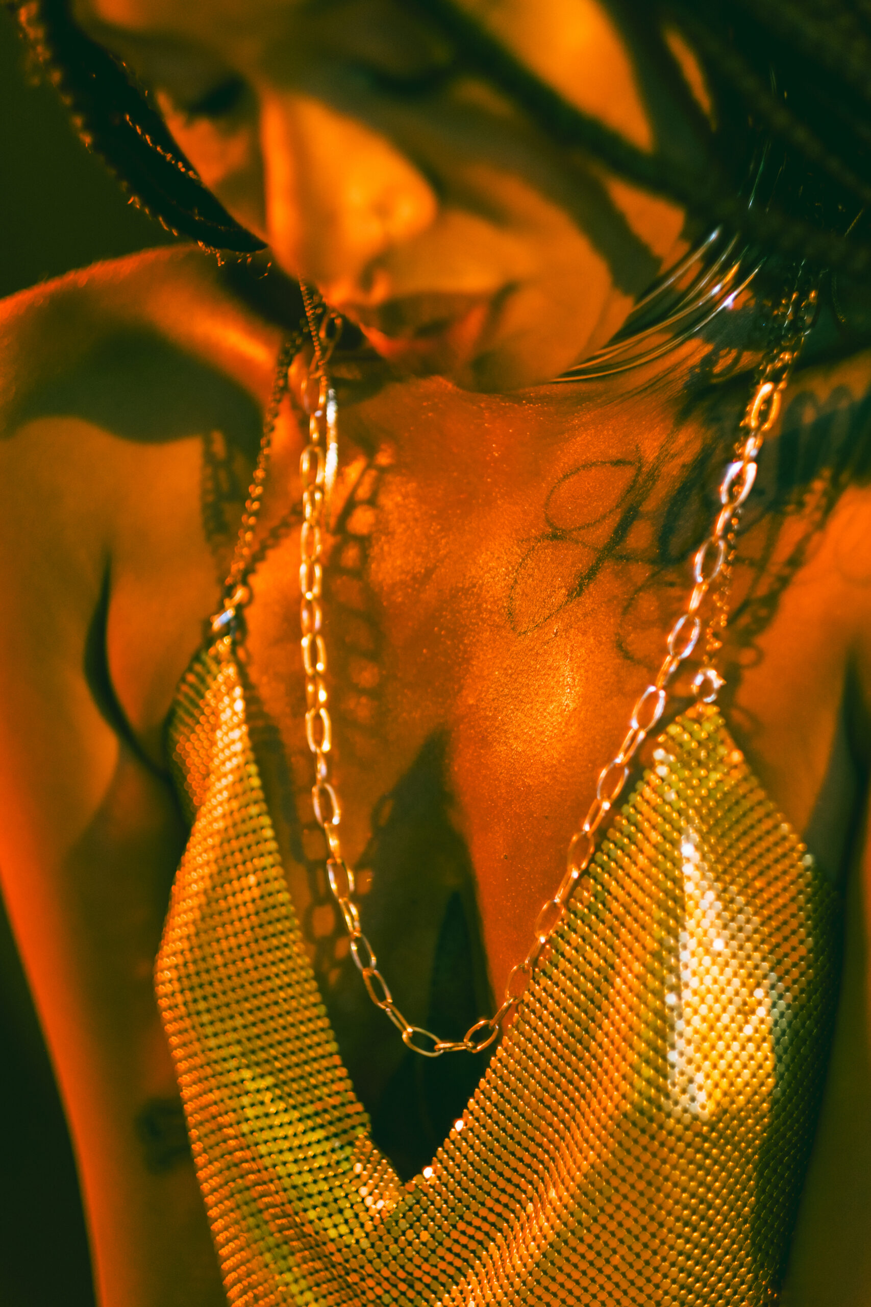 Studio photo session with artificial light