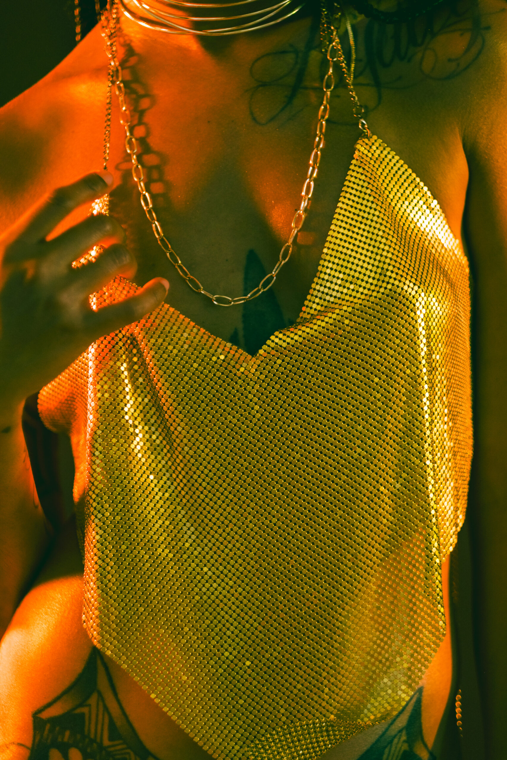 Studio photo session with artificial light