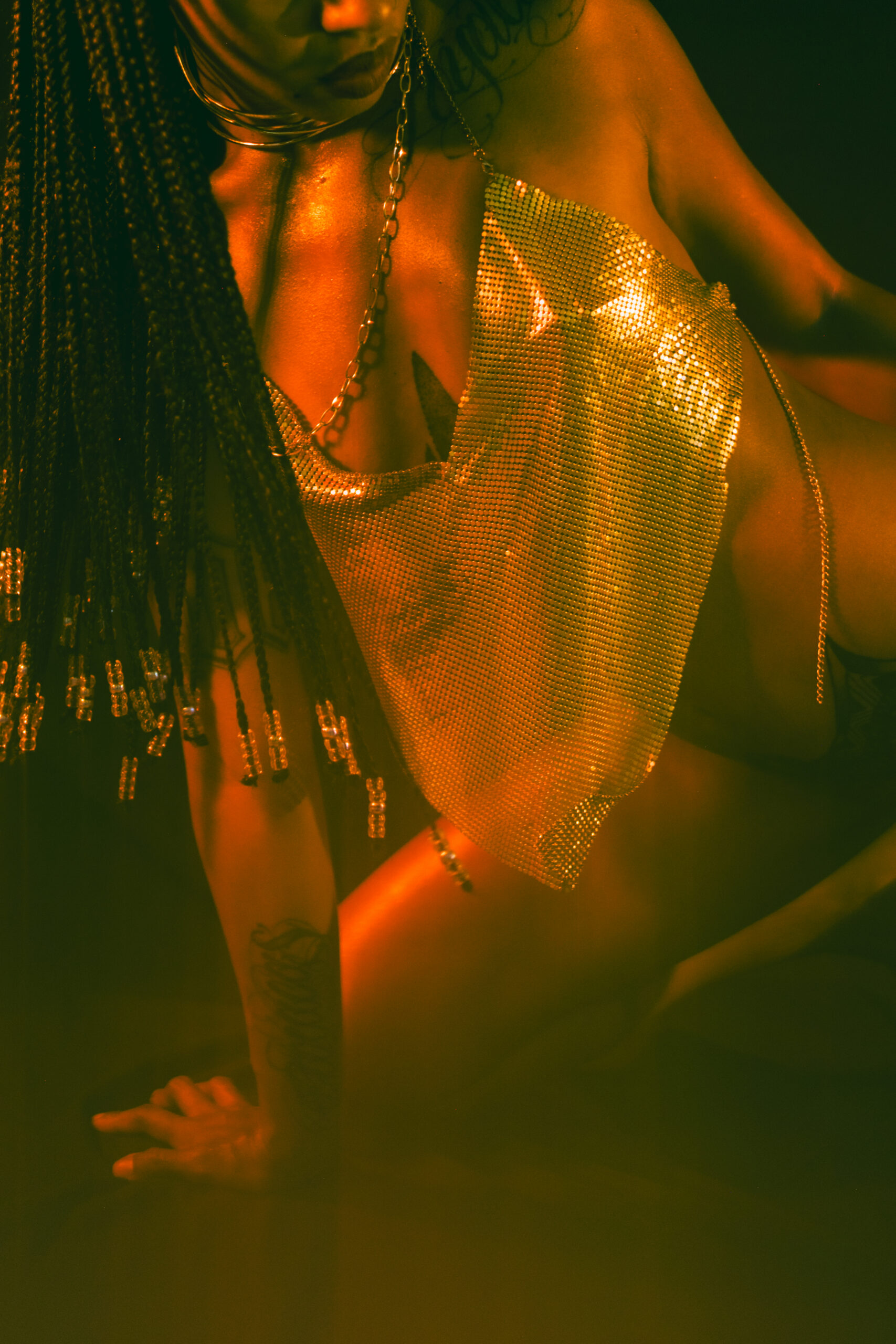 Studio photo session with artificial light