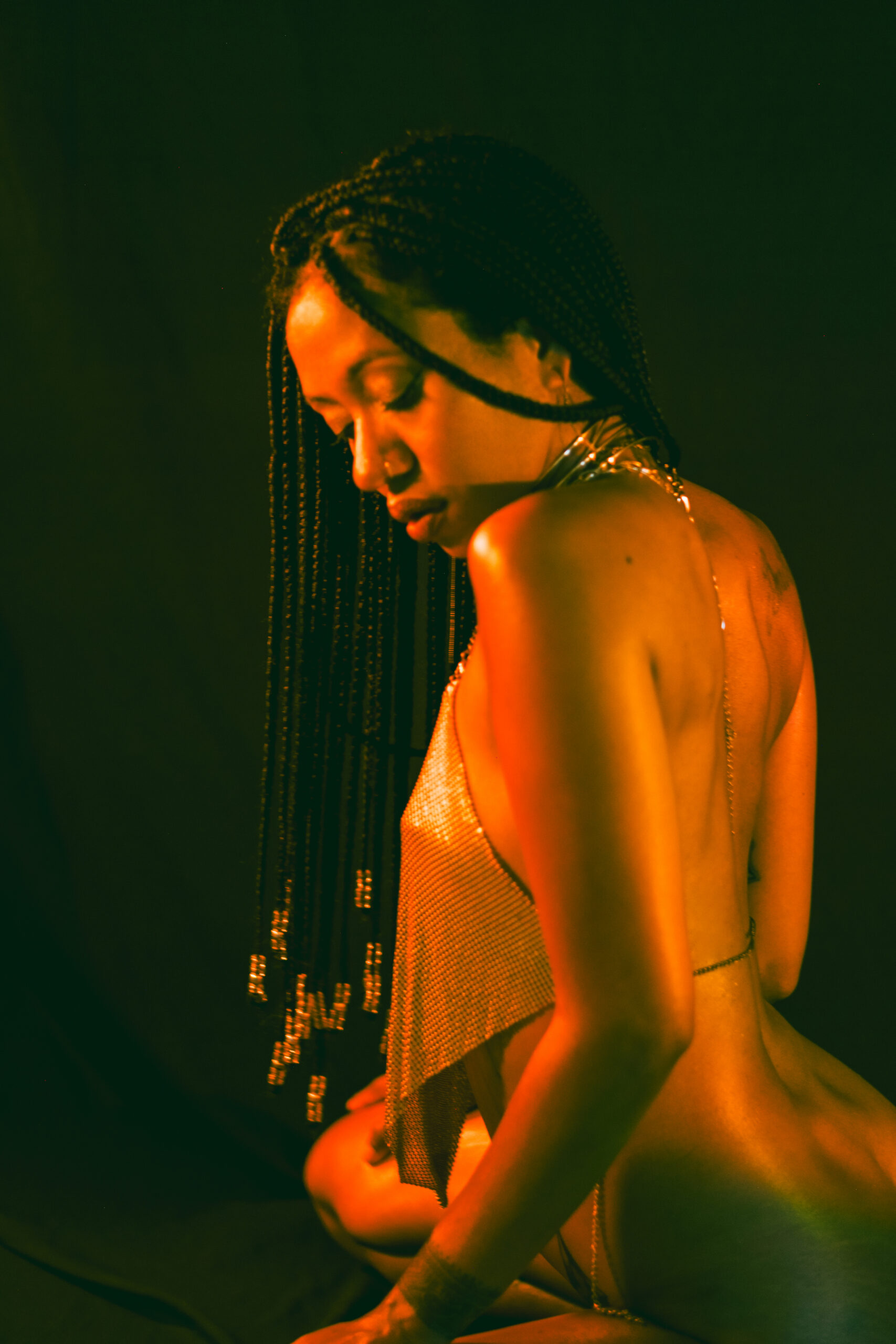 Studio photo session with artificial light