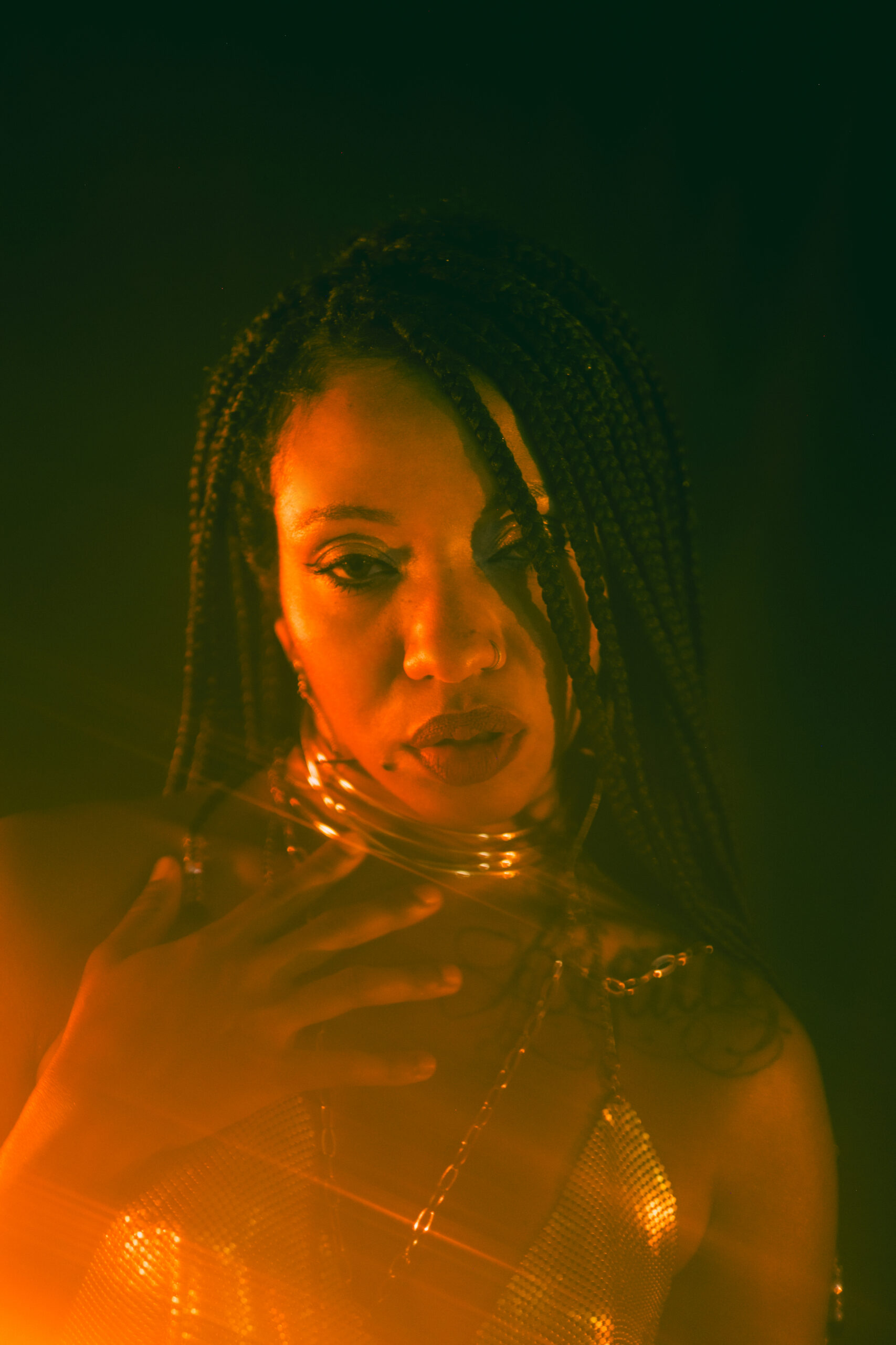 Studio photo session with artificial light