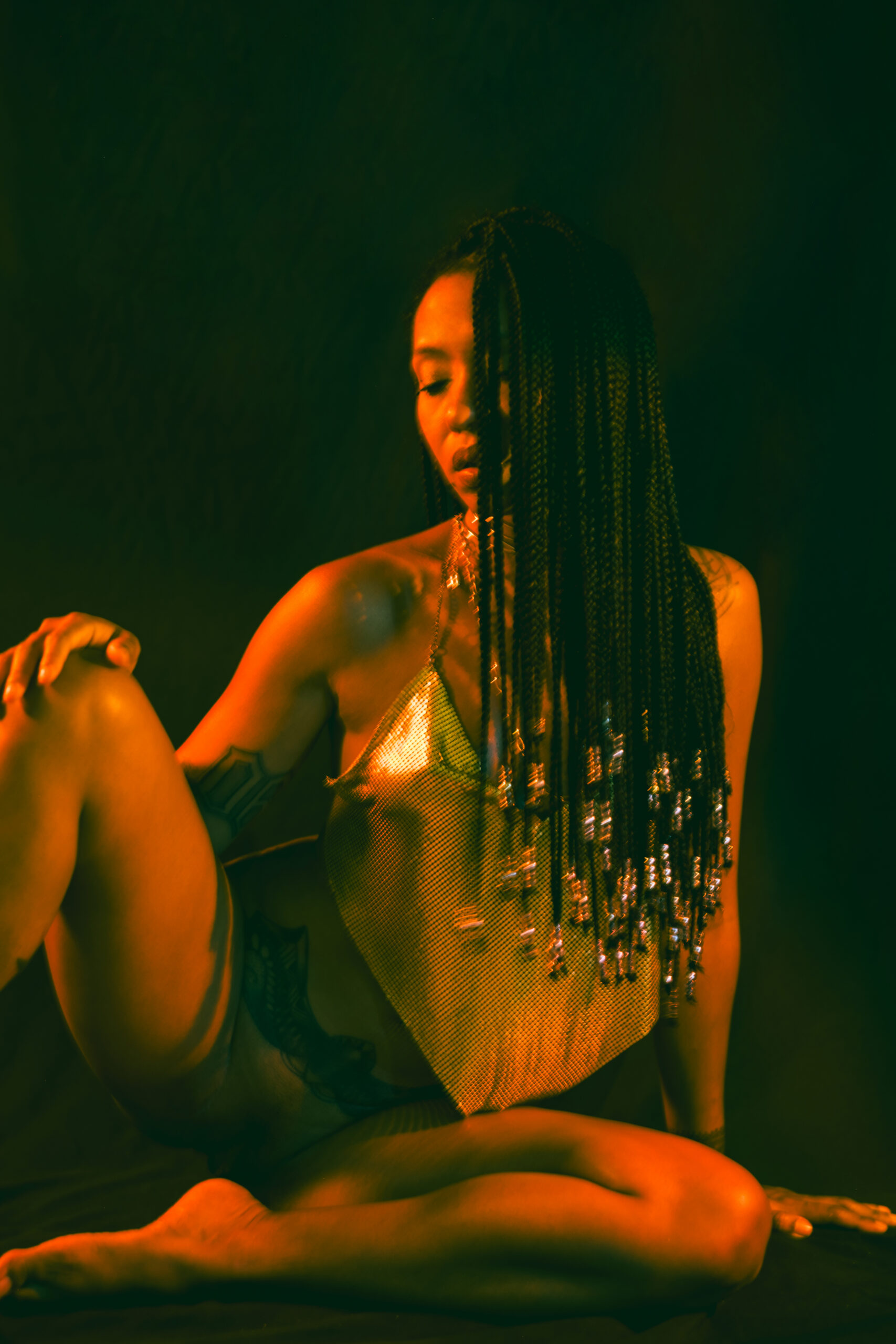 Studio photo session with artificial light