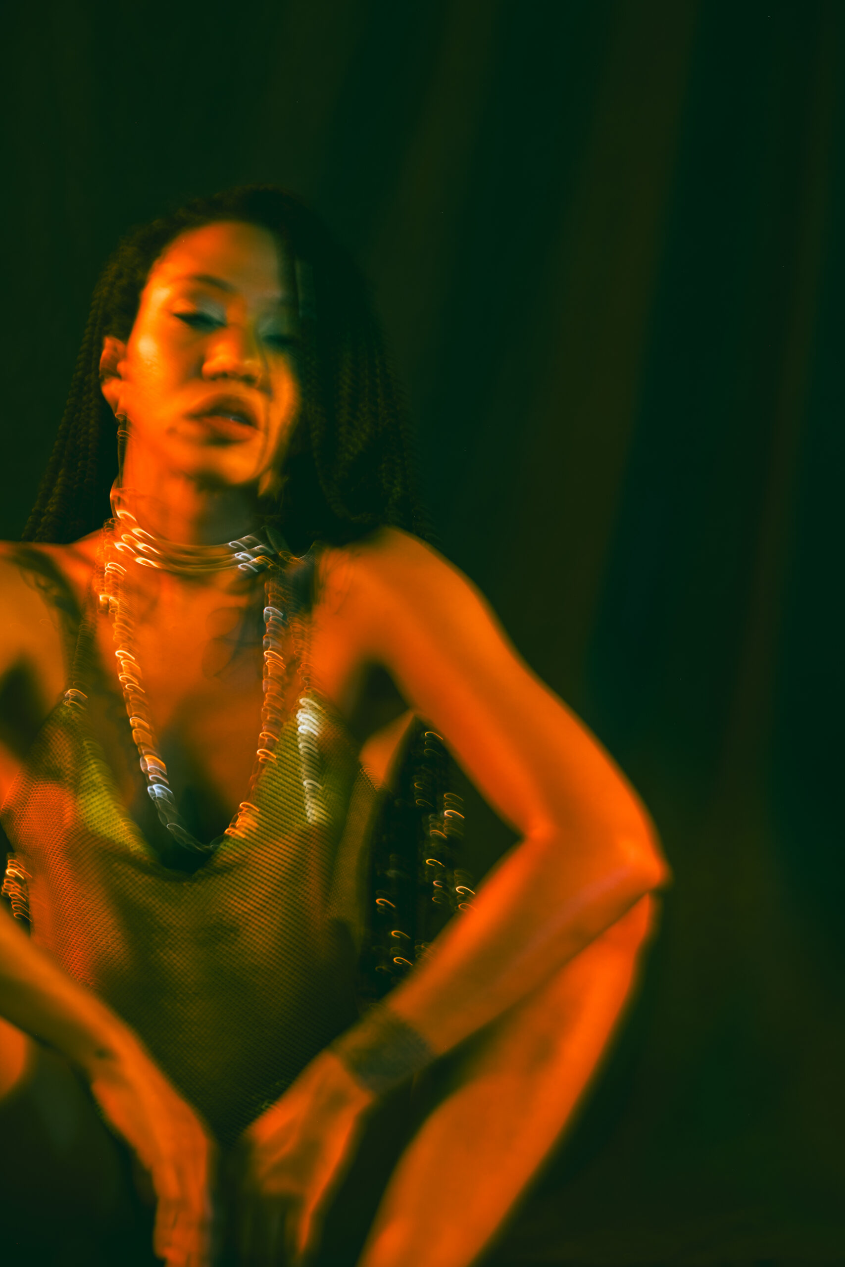 Studio photo session with artificial light