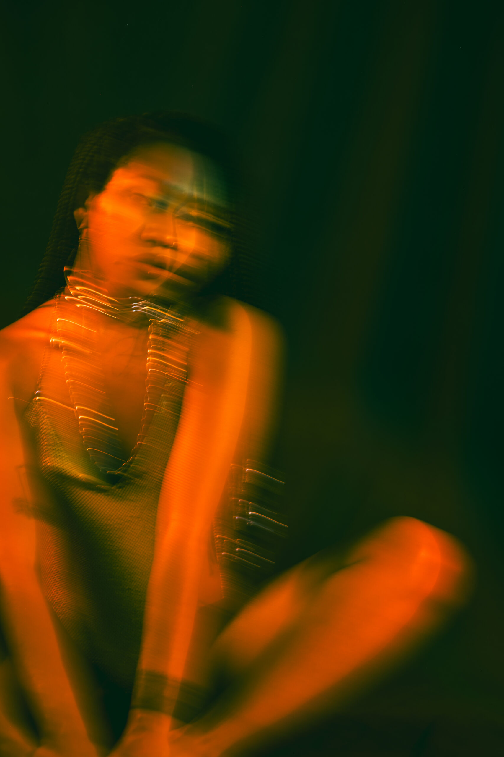 Studio photo session with artificial light