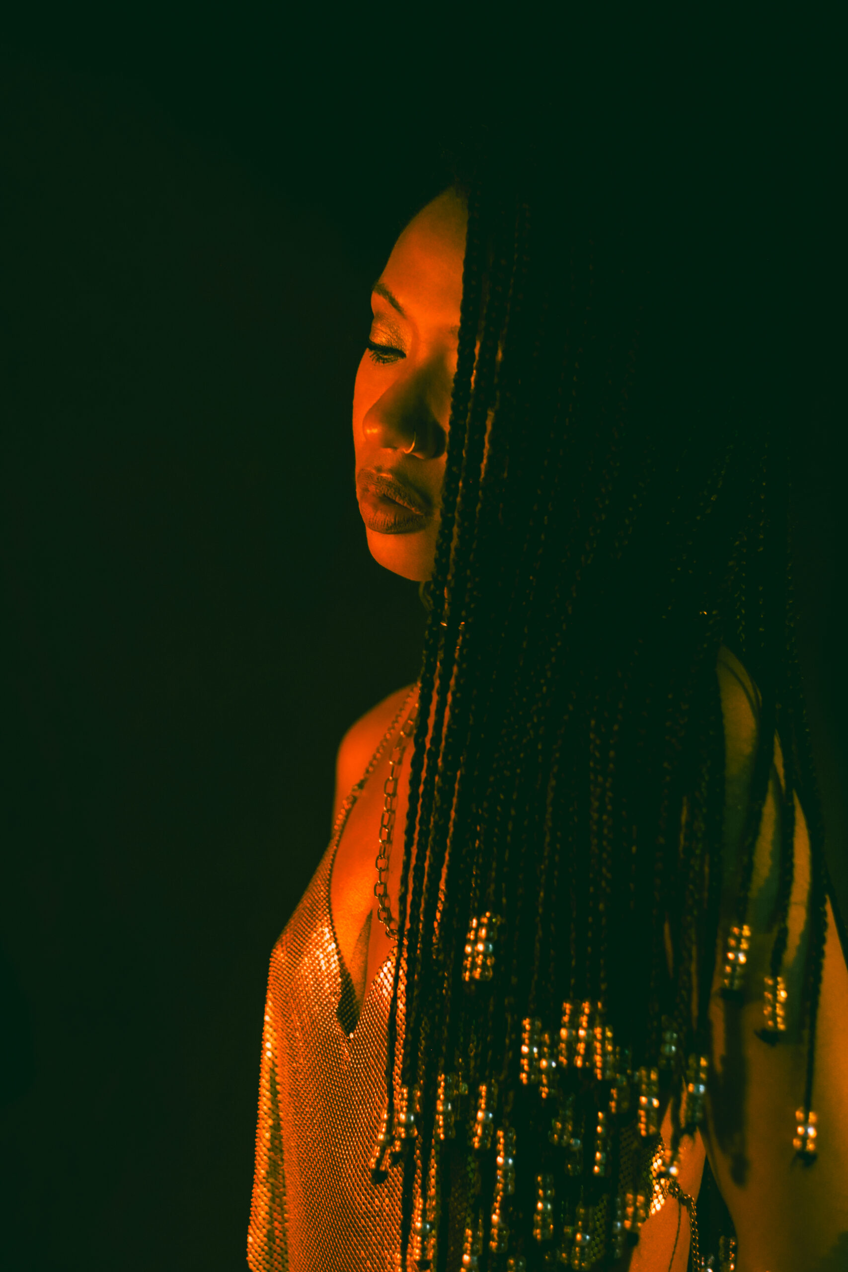 Studio photo session with artificial light