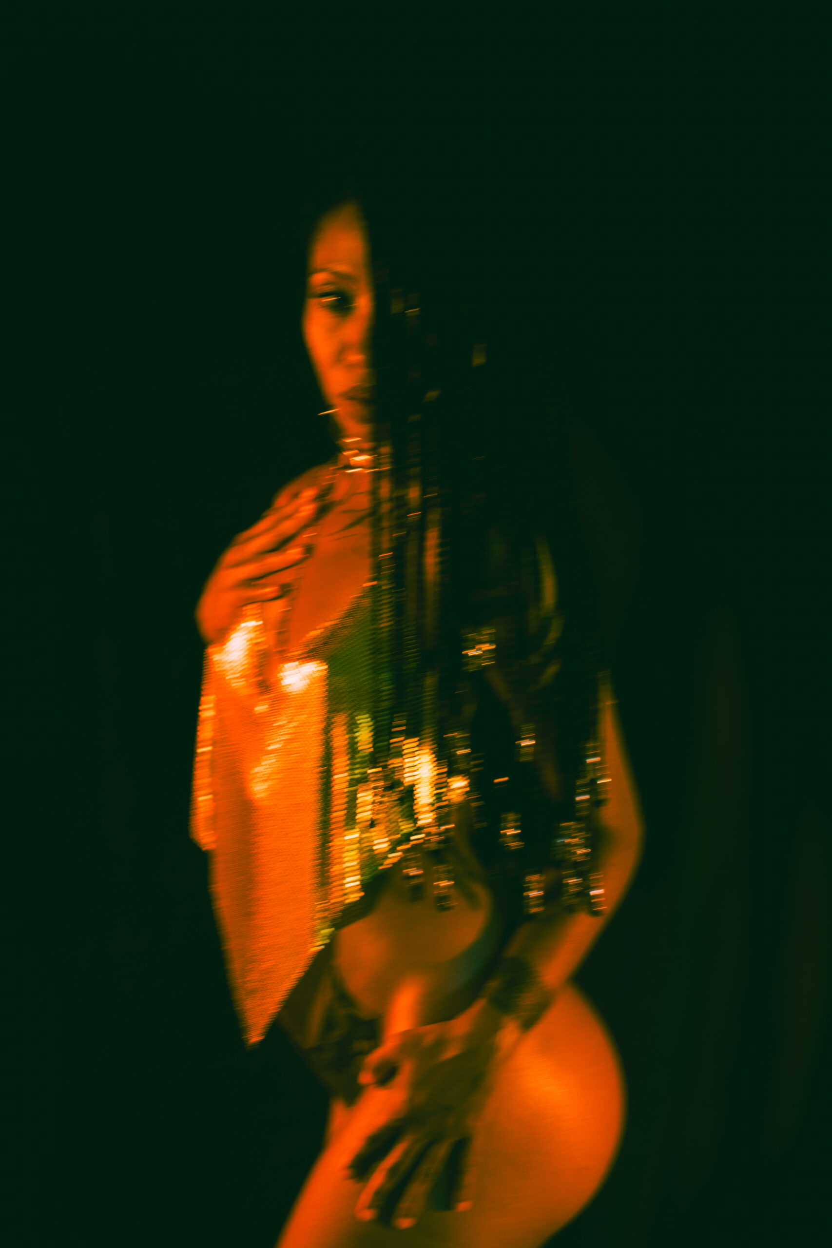 Studio photo session with artificial light