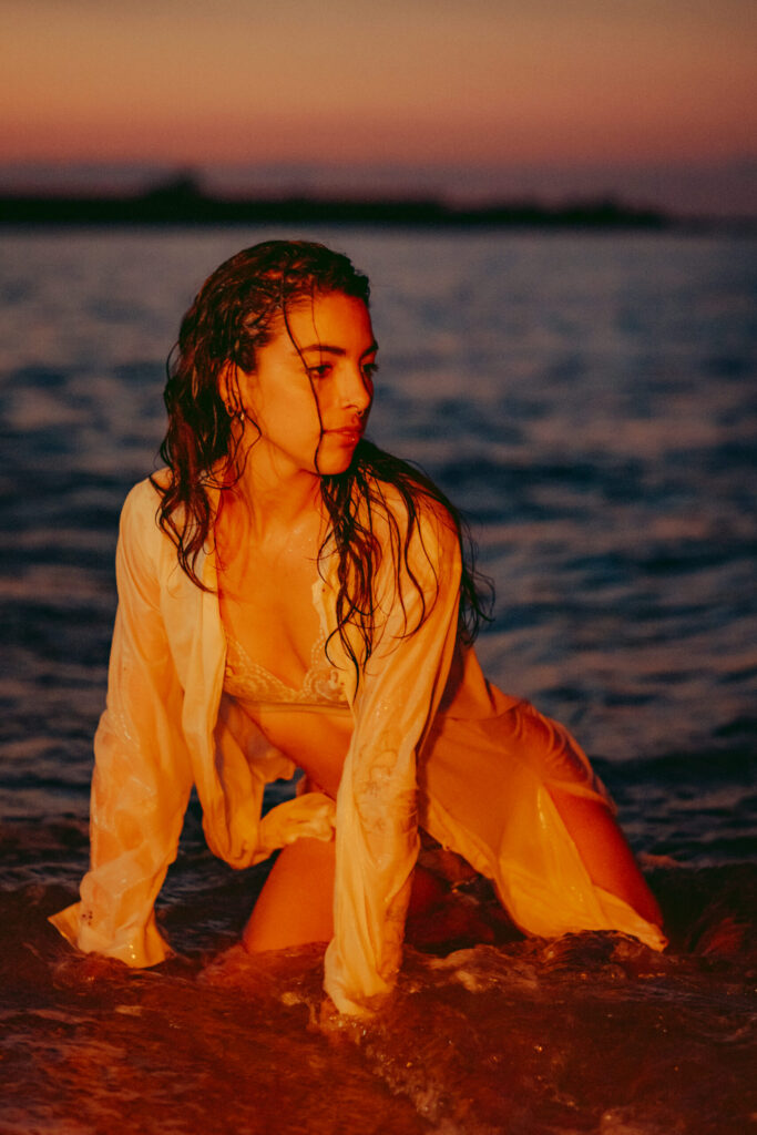 Sunrise photoshoot on the beach. Mindful photography workshop 