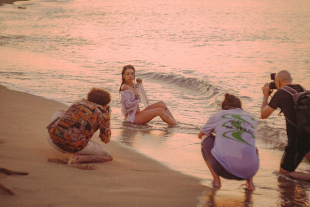 Sunrise photoshoot on the beach. Mindful photography workshop 
