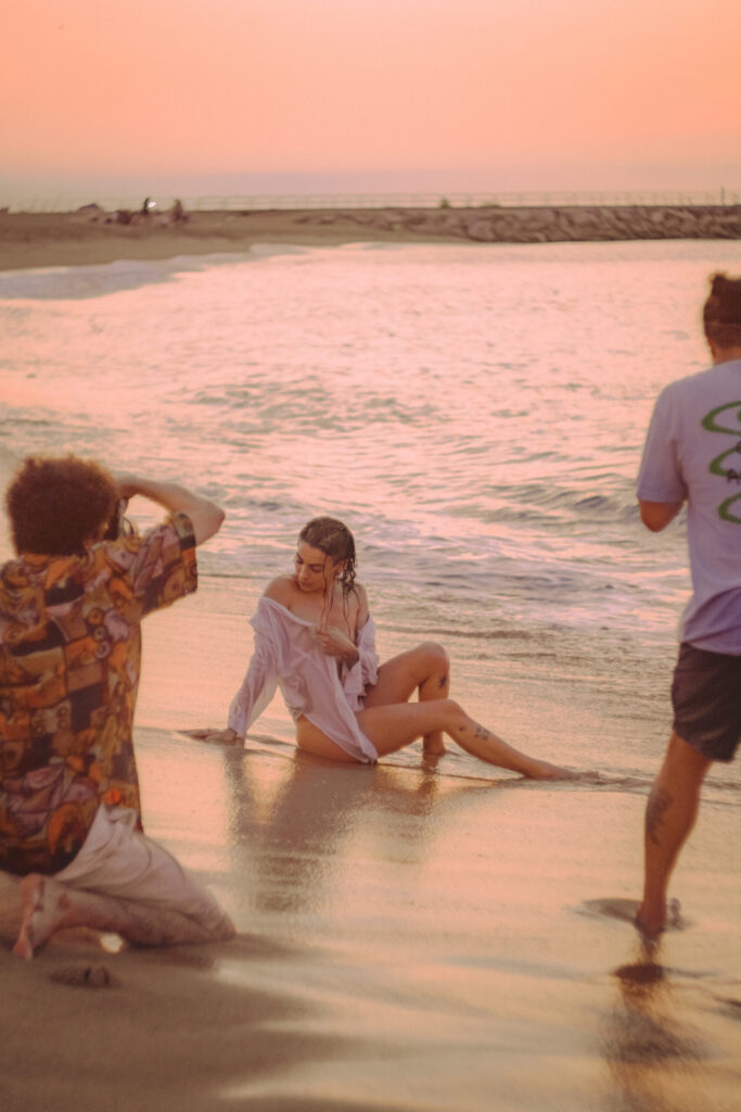 Sunrise photoshoot on the beach. Mindful photography workshop 