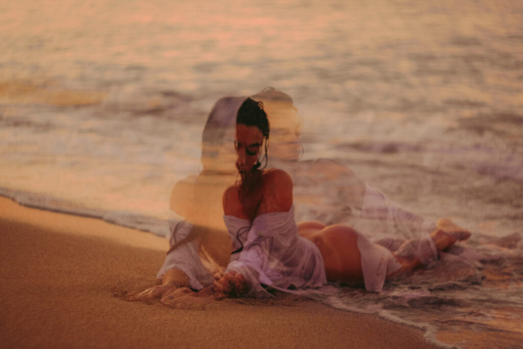 Sunrise photoshoot on the beach. Mindful photography workshop 