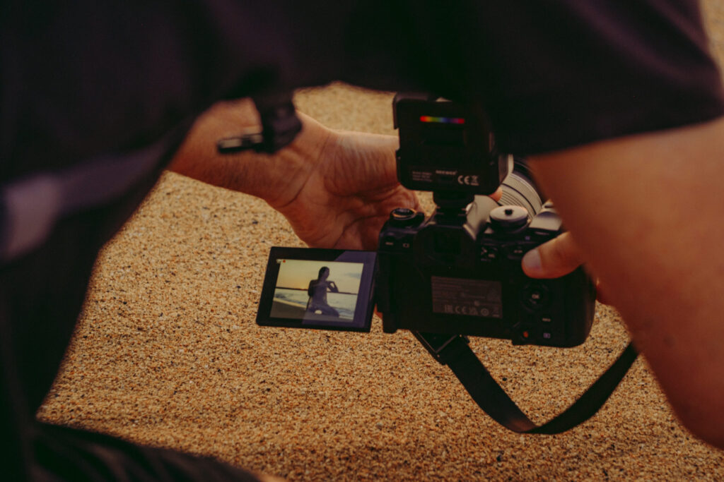 Sunrise photoshoot on the beach. Mindful photography workshop 