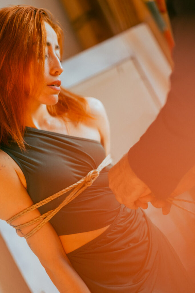 Intimate shibari session