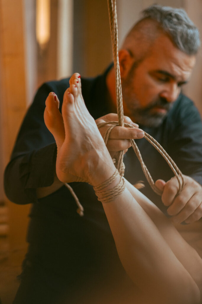 Intimate shibari session