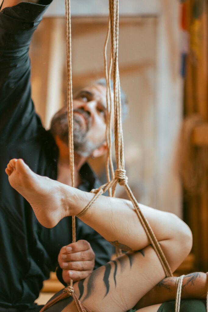 Intimate shibari session