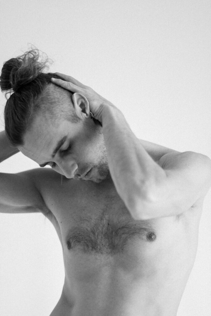 Intimate photoshoot with male model