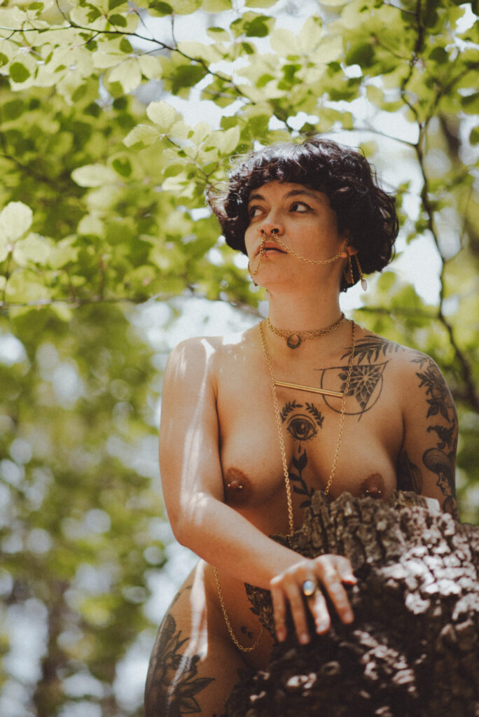 Nude photoshoot in nature