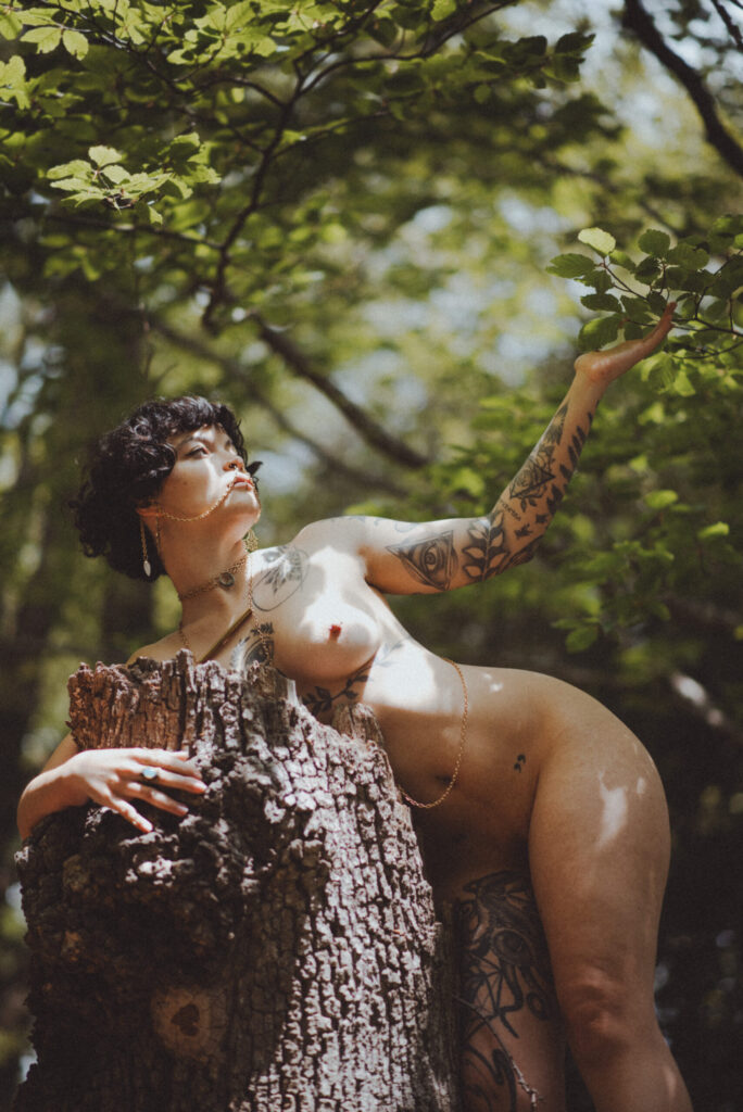 Nude photoshoot in nature